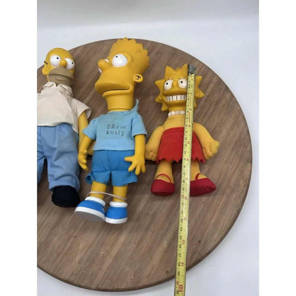 Vintage Lot of 3 The Simpsons Homer Bart Lisa 90s Plush Dolls